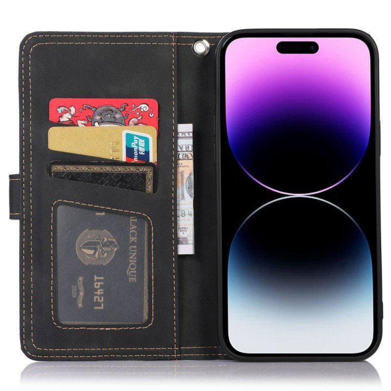 Etui Na Telefon do iPhone 14 Pro Max Etui Folio Lustrzana Kieszonka Z Przodu