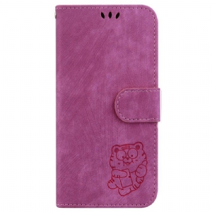 Etui Folio do iPhone 15 Pro Słodki Tygrys