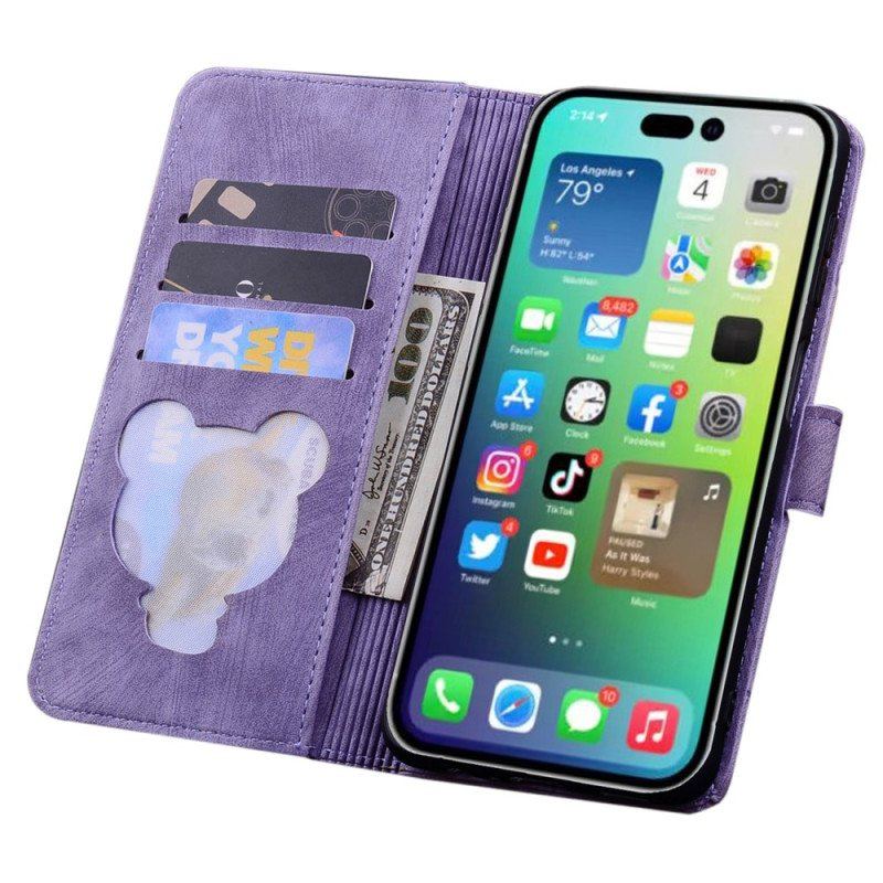 Etui Folio do iPhone 15 Pro z Łańcuch Stringi Cat Daydream