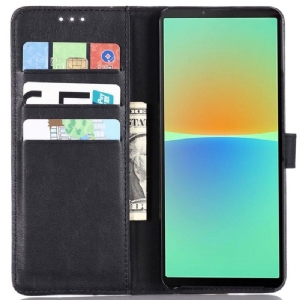 Etui do Sony Xperia 10 IV Etui Folio Retro Faux Leather Folio