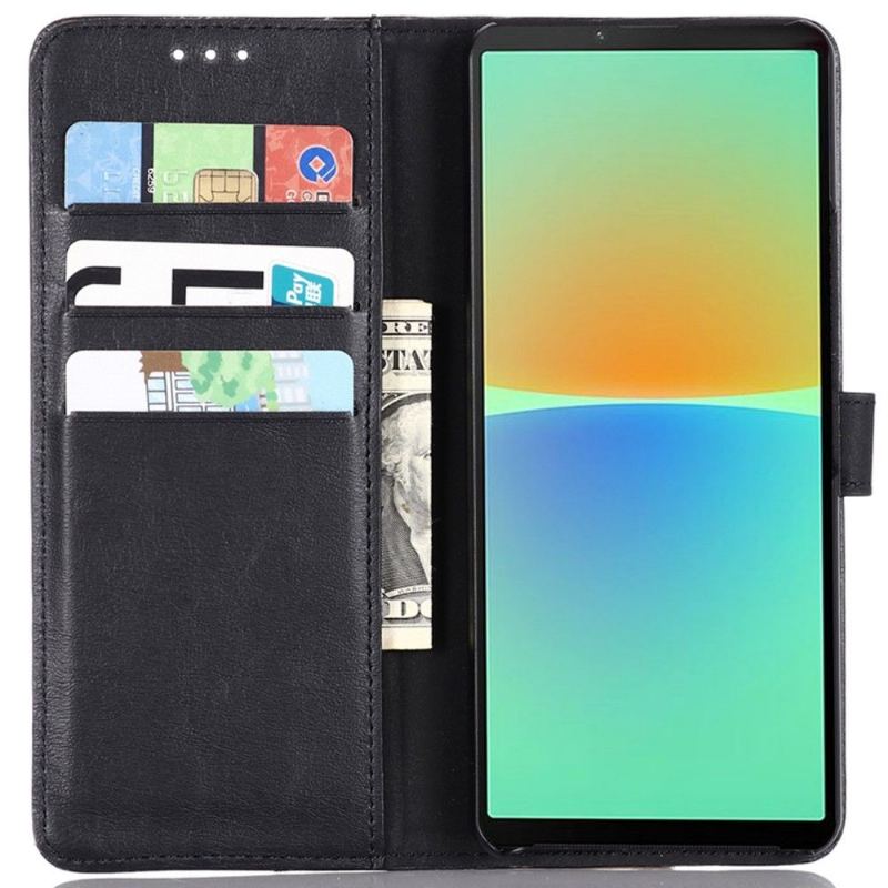 Etui do Sony Xperia 10 IV Etui Folio Retro Faux Leather Folio