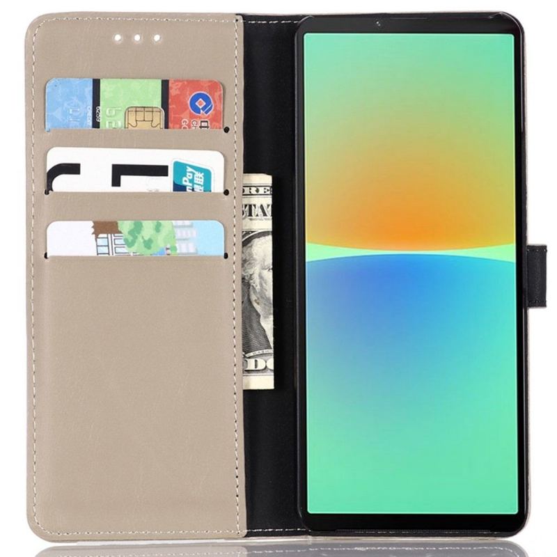 Etui do Sony Xperia 10 IV Etui Folio Retro Faux Leather Folio