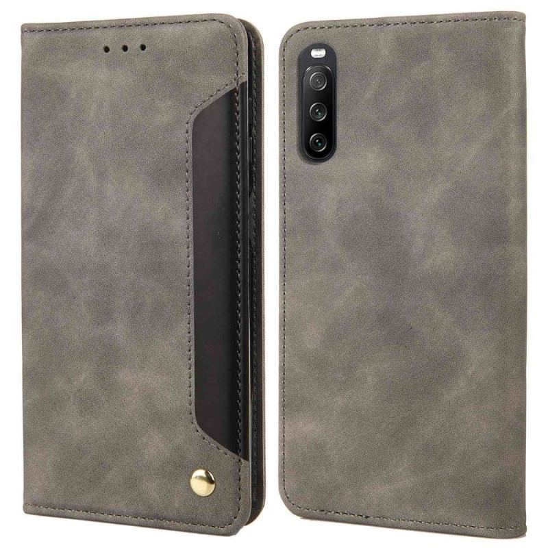 Etui Folio do Sony Xperia 10 IV Skórzany Futerał Business Folio Ze Sztucznej Skóry