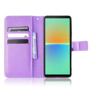 Etui Folio do Sony Xperia 10 IV Skórzany Futerał Lucinda Rabat Posiadacz Karty