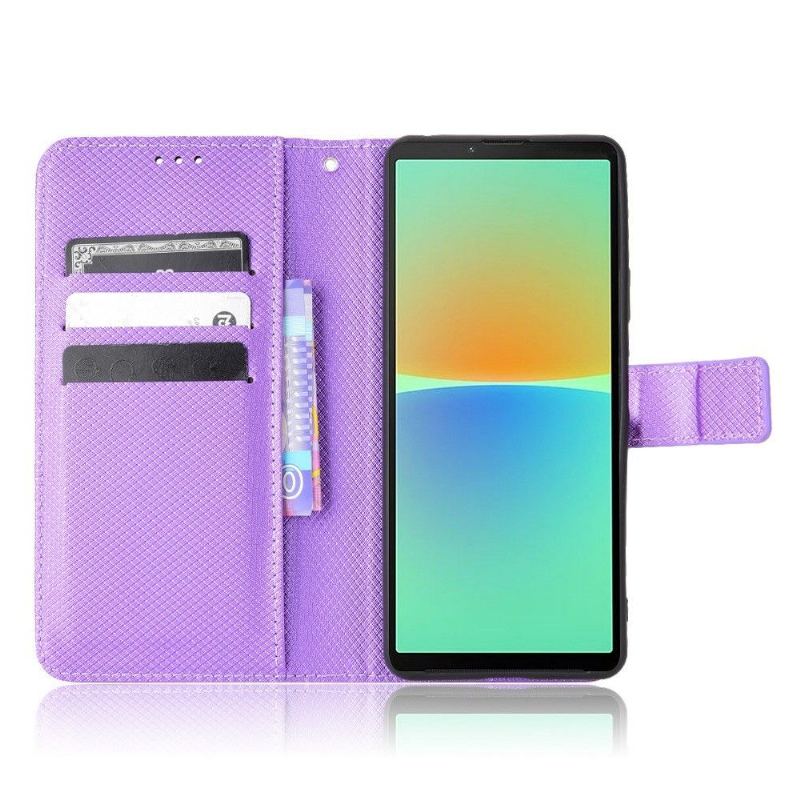 Etui Folio do Sony Xperia 10 IV Skórzany Futerał Lucinda Rabat Posiadacz Karty