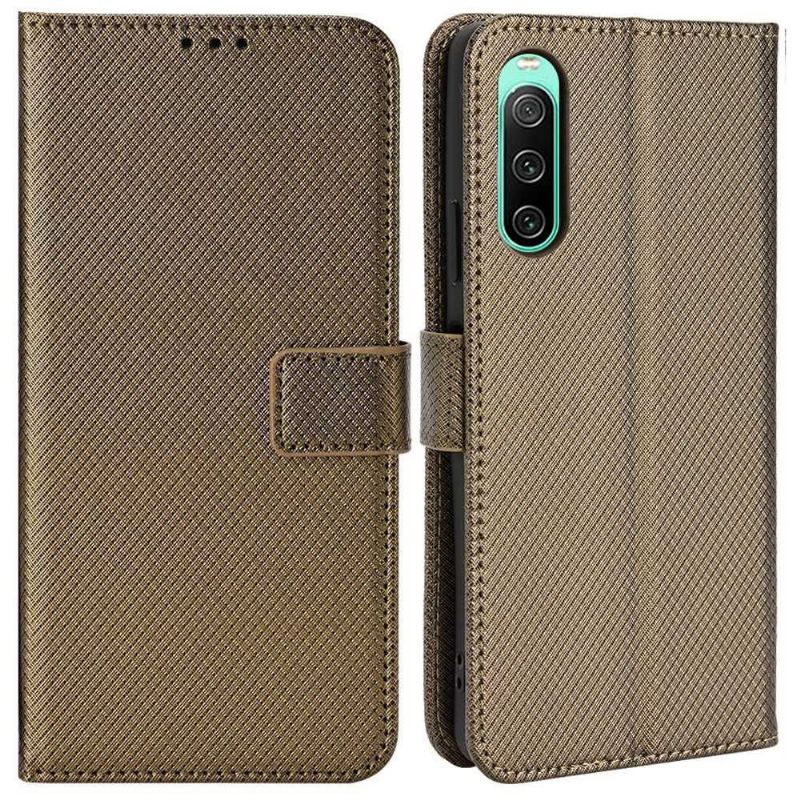 Etui Folio do Sony Xperia 10 IV Skórzany Futerał Lucinda Rabat Posiadacz Karty