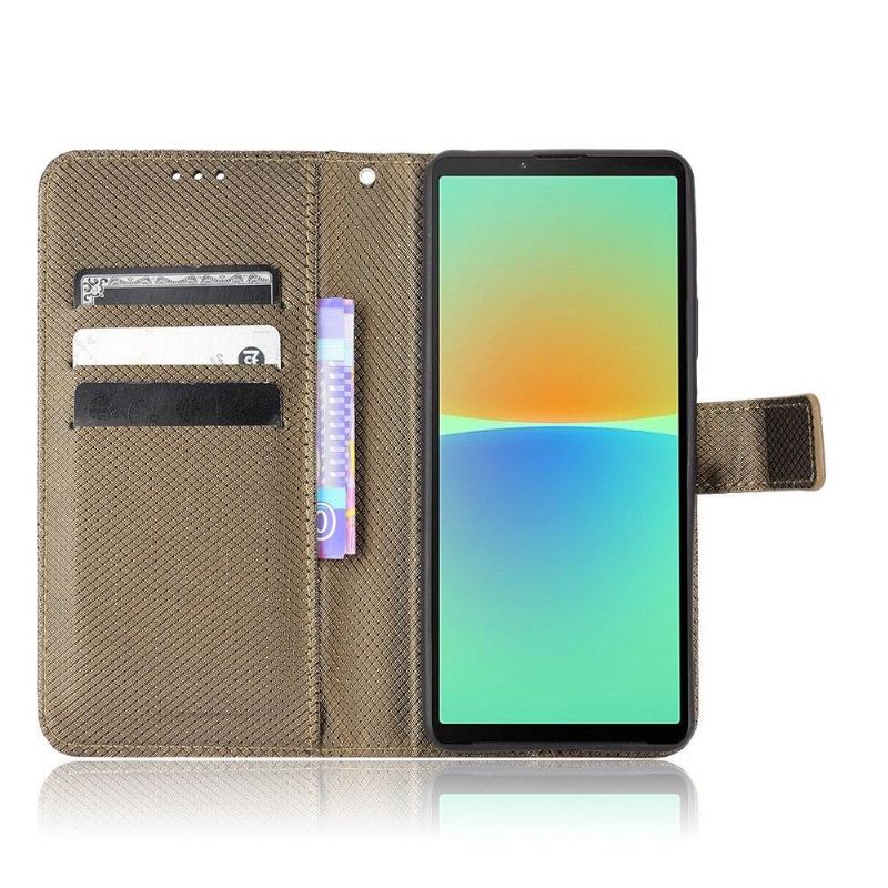 Etui Folio do Sony Xperia 10 IV Skórzany Futerał Lucinda Rabat Posiadacz Karty