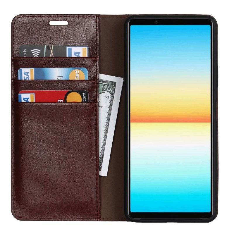 Etui Folio do Sony Xperia 10 IV Skórzany Uchwyt Na Karty Stojak Funkcyjny