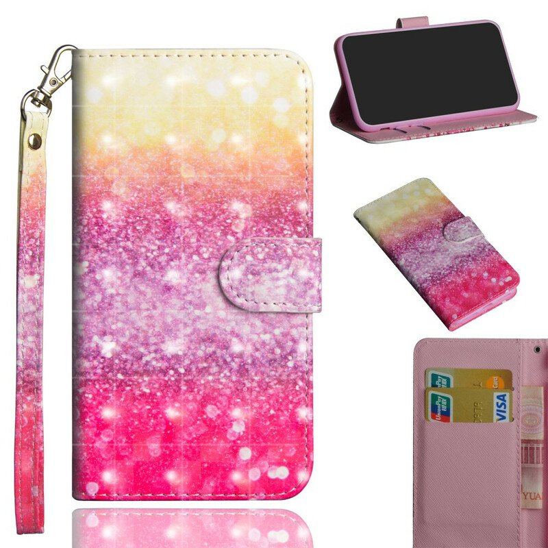 Etui Folio do Realme C11 Magenta Brokatowy Gradient