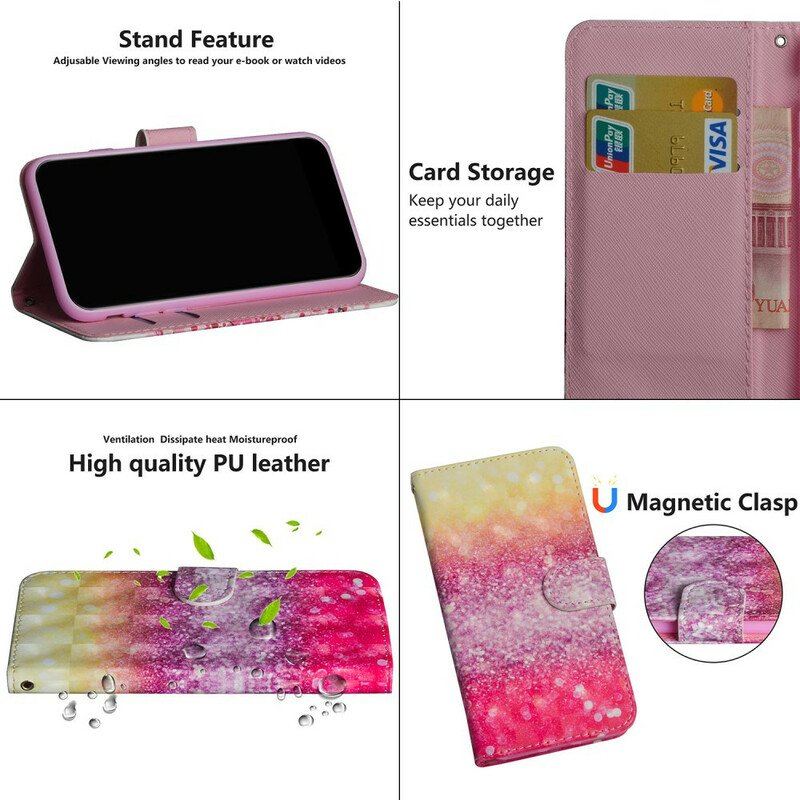 Etui Folio do Realme C11 Magenta Brokatowy Gradient