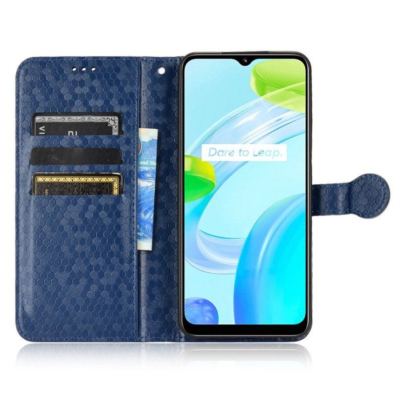 Etui Folio do Realme C30 z Łańcuch Okrągły Pasek Z Zapięciem Komórkowym