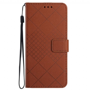 Etui Folio Samsung Galaxy M55 5g Tekstura Diamentu Liczi