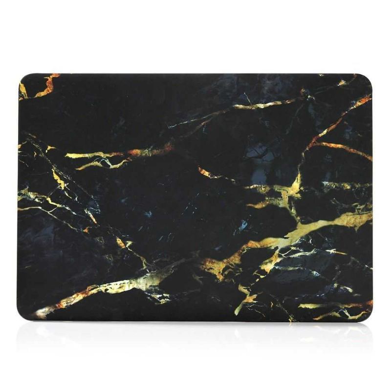 Macbook Pro 15 Case / Marmurowy Pasek Dotykowy - Czarny / Złoty