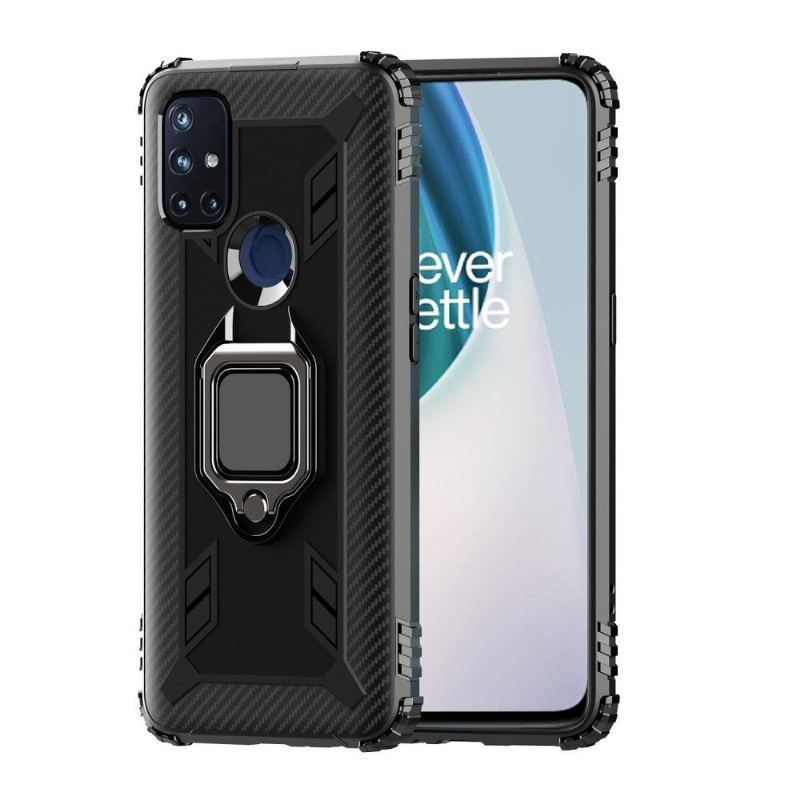 Etui do OnePlus Nord N10 Anti-fall Carbon Look Z Pierścieniem Podtrzymującym