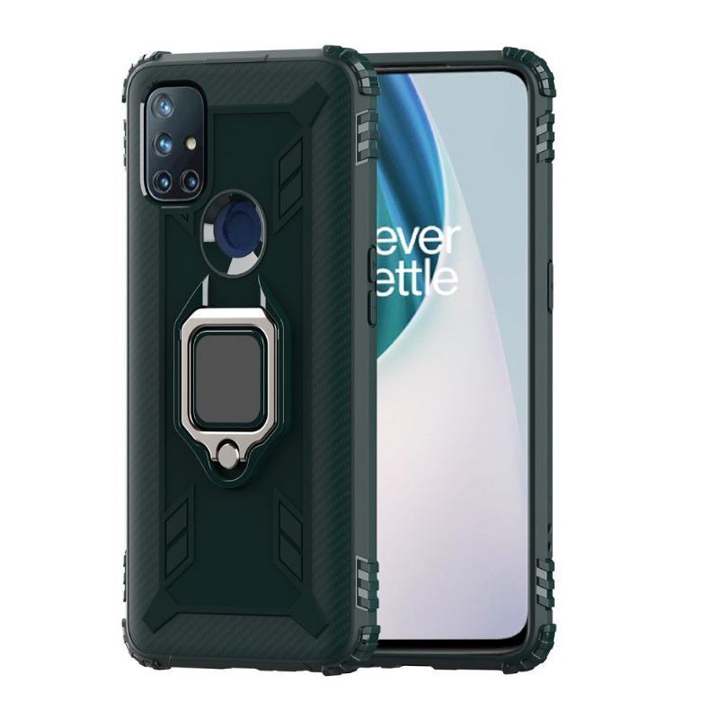 Etui do OnePlus Nord N10 Anti-fall Carbon Look Z Pierścieniem Podtrzymującym