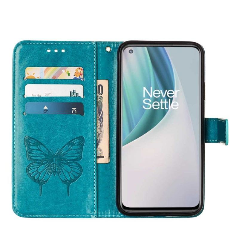 Etui Folio do OnePlus Nord N10 Butterfly Flower Posiadacz Karty