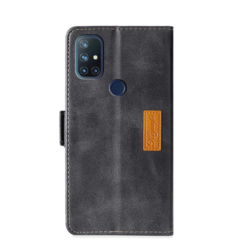 Etui Folio do OnePlus Nord N10 Keyunfei Dwukolorowa Sztuczna Skóra