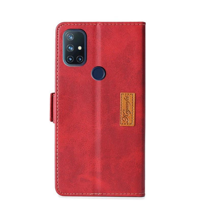 Etui Folio do OnePlus Nord N10 Keyunfei Dwukolorowa Sztuczna Skóra