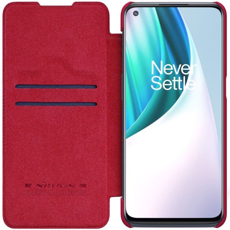 Etui Folio do OnePlus Nord N10 Seria Qin Efekt Skóry