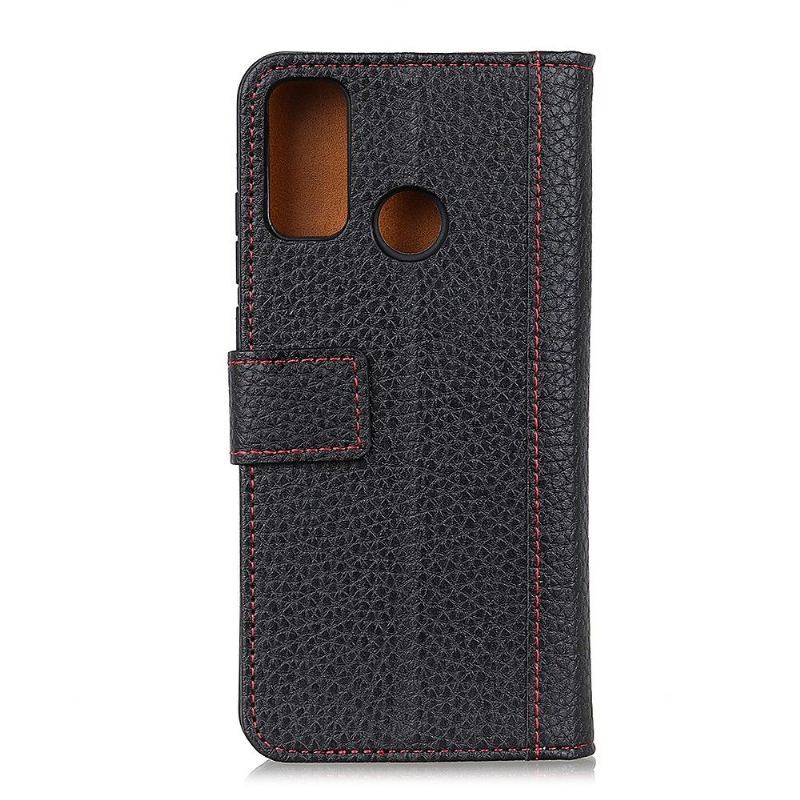 Etui Folio do OnePlus Nord N10 Skóra Ziarnista Szwy