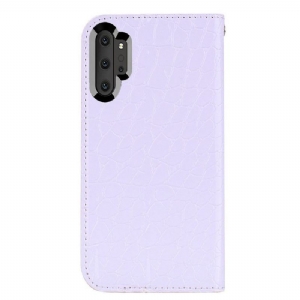 Etui Folio do Samsung Galaxy Note 10+ / Note 10+ 5G Classic Luksusowe Cekiny I Efekt Krokodyla