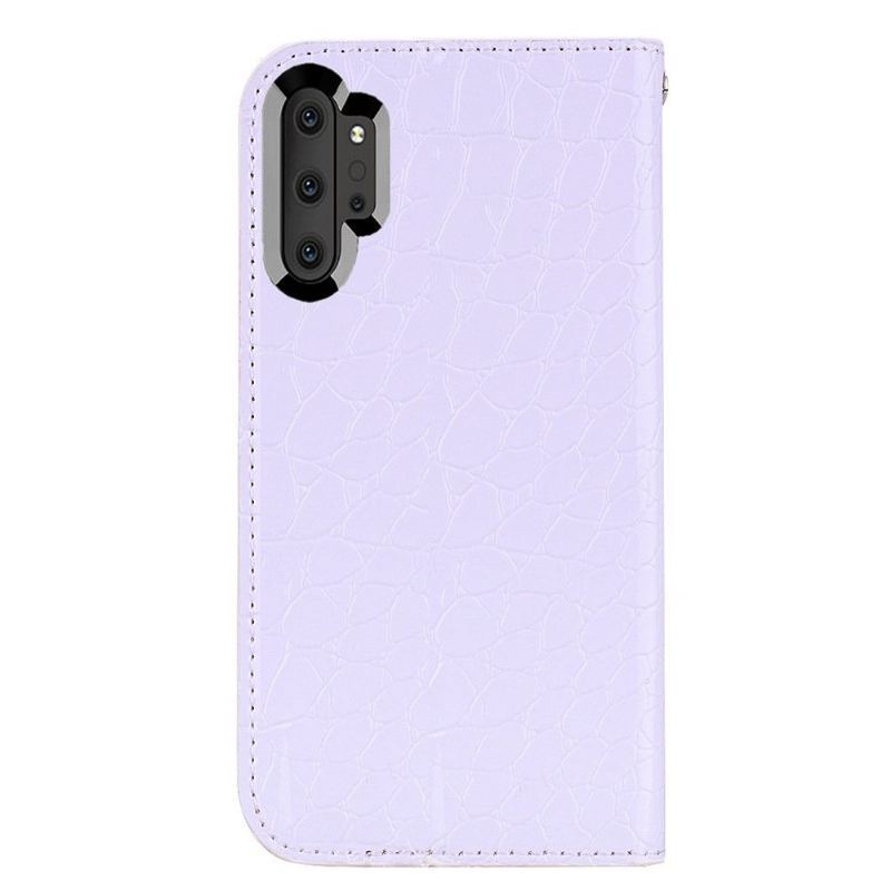 Etui Folio do Samsung Galaxy Note 10+ / Note 10+ 5G Classic Luksusowe Cekiny I Efekt Krokodyla