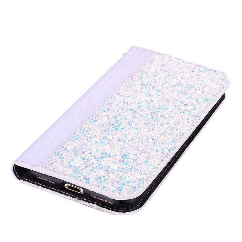 Etui Folio do Samsung Galaxy Note 10+ / Note 10+ 5G Classic Luksusowe Cekiny I Efekt Krokodyla