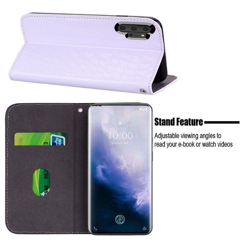 Etui Folio do Samsung Galaxy Note 10+ / Note 10+ 5G Classic Luksusowe Cekiny I Efekt Krokodyla