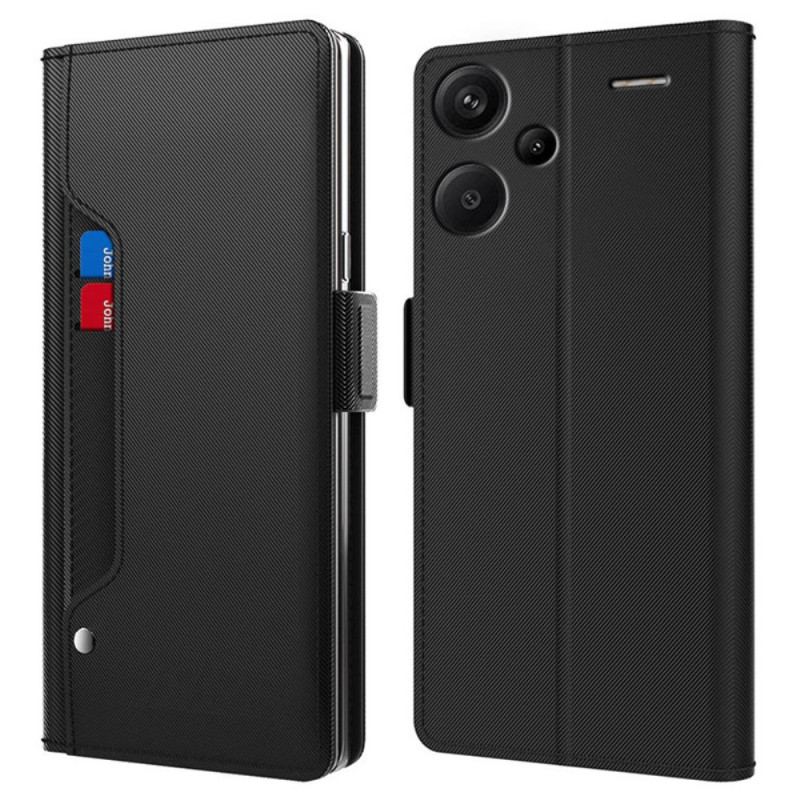 Etui Folio Do Xiaomi Redmi Note 13 Pro Plus 5g Lusterko I Przednie Etui Na Karty