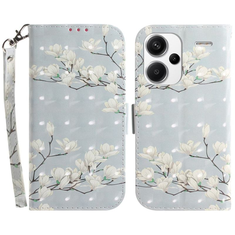 Etui Folio Do Xiaomi Redmi Note 13 Pro Plus 5g Magnolie W Paski