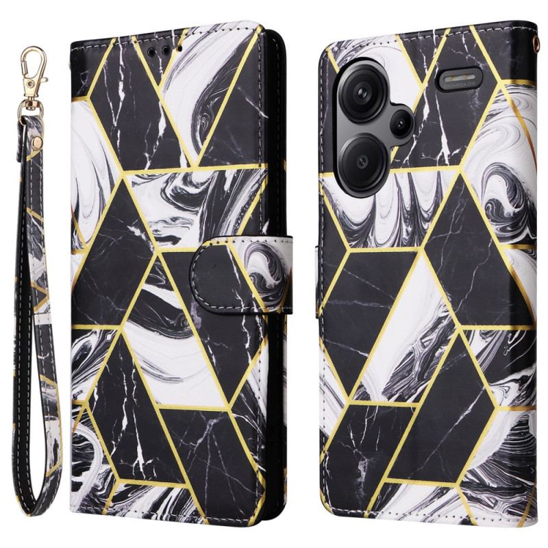 Etui Folio Do Xiaomi Redmi Note 13 Pro Plus 5g Styl Marmurkowy Z Paskiem