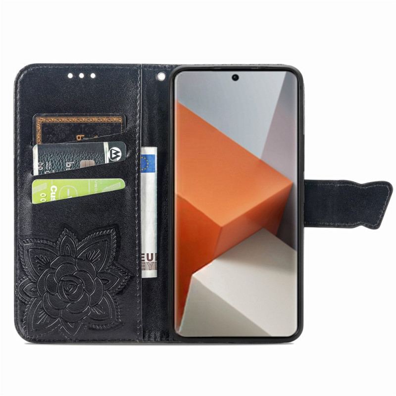 Etui Folio Xiaomi Redmi Note 13 Pro Plus 5g Barokowy Motyl Z Paskiem