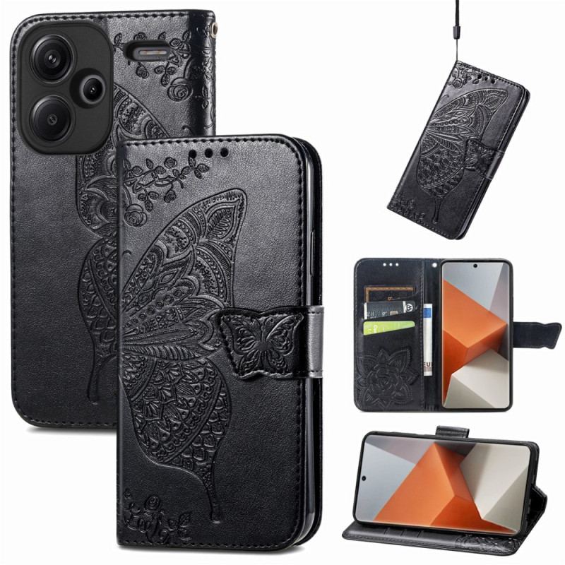 Etui Folio Xiaomi Redmi Note 13 Pro Plus 5g Barokowy Motyl Z Paskiem