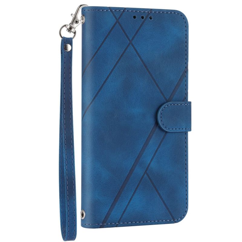 Etui Folio Xiaomi Redmi Note 13 Pro Plus 5g Dekoracja Linii Paska Etui Ochronne