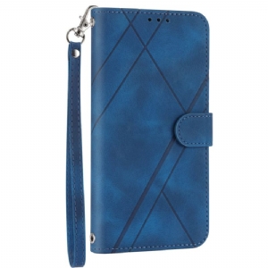 Etui Folio Xiaomi Redmi Note 13 Pro Plus 5g Dekoracja Linii Paska Etui Ochronne