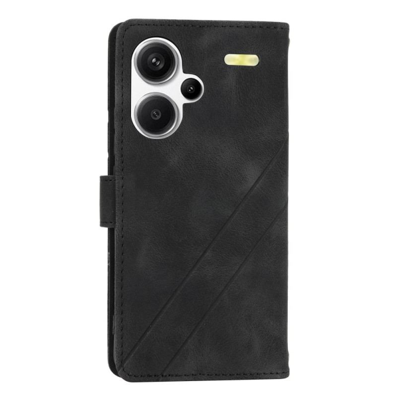 Etui Folio Xiaomi Redmi Note 13 Pro Plus 5g Dekoracja Linii Paska Etui Ochronne