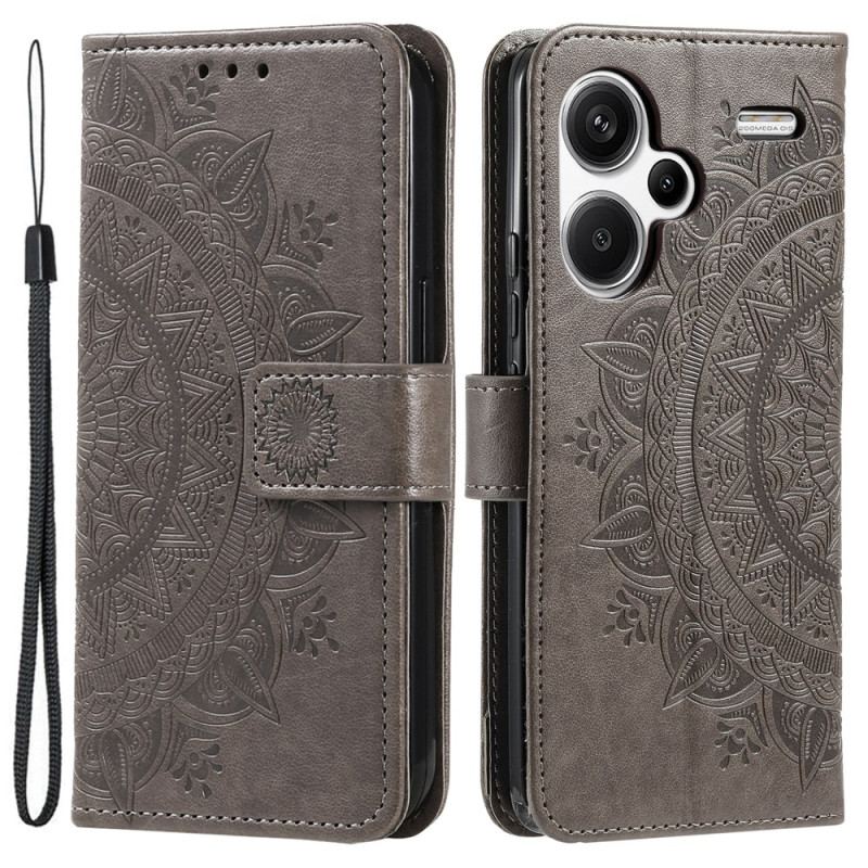 Etui Folio Xiaomi Redmi Note 13 Pro Plus 5g Mandala Słońce Z Paskiem Etui Ochronne