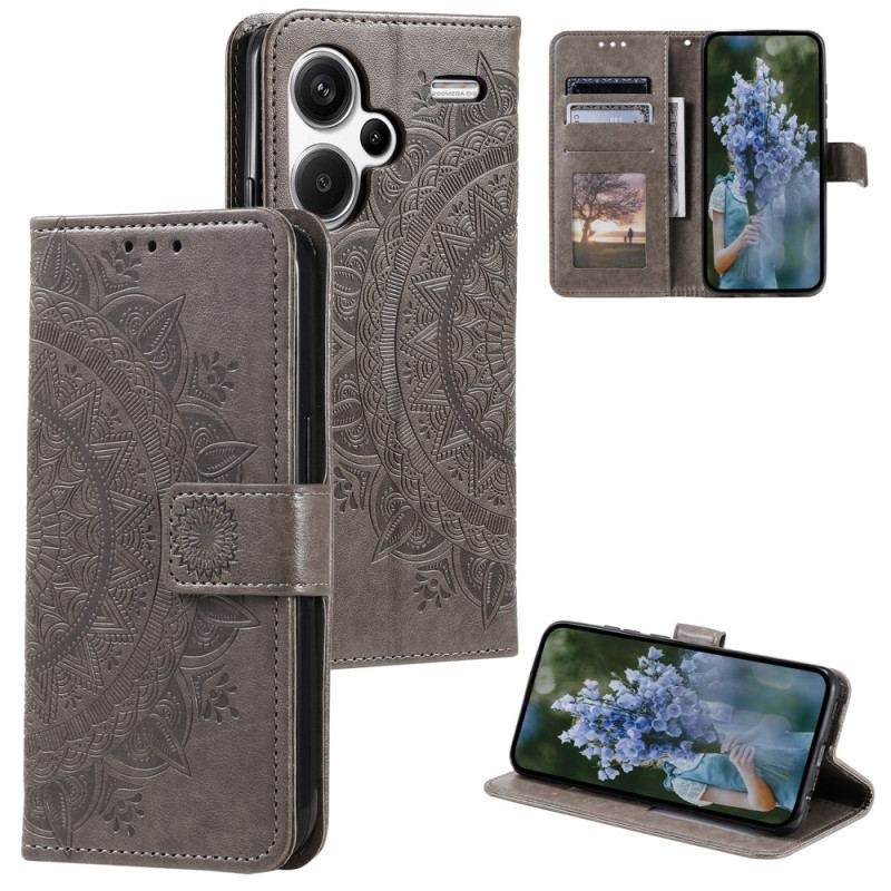 Etui Folio Xiaomi Redmi Note 13 Pro Plus 5g Mandala Słońce Z Paskiem Etui Ochronne