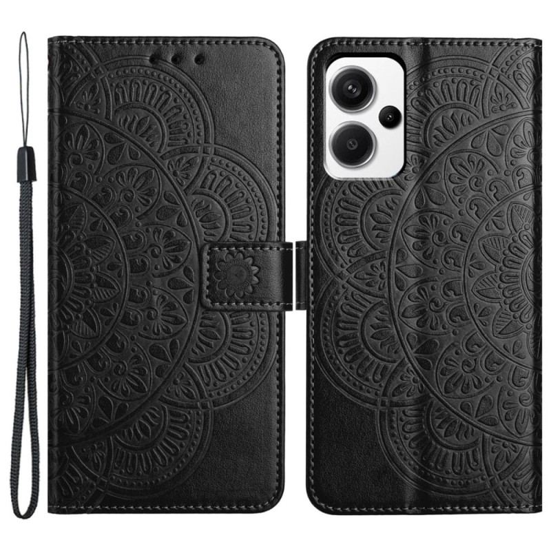 Etui Folio Xiaomi Redmi Note 13 Pro Plus 5g Nadruk Mandali Z Paskiem Etui Ochronne