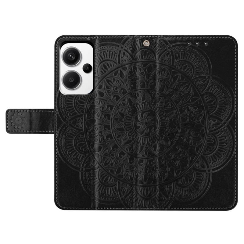 Etui Folio Xiaomi Redmi Note 13 Pro Plus 5g Nadruk Mandali Z Paskiem Etui Ochronne