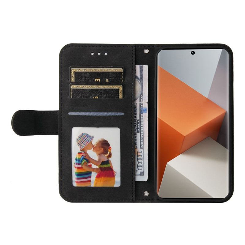 Etui Folio Xiaomi Redmi Note 13 Pro Plus 5g Ozdobny Nit Z Paskiem