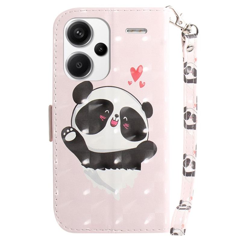 Etui Folio Xiaomi Redmi Note 13 Pro Plus 5g Panda Love Z Paskiem Etui Ochronne