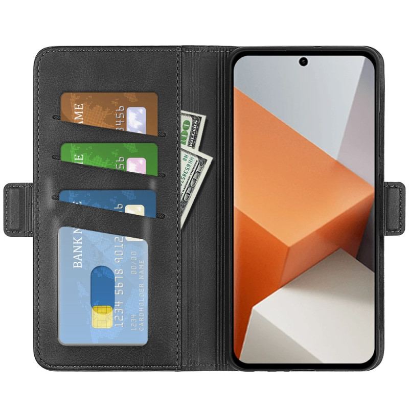 Etui Folio Xiaomi Redmi Note 13 Pro Plus 5g Podwójne Zamknięcie Etui Ochronne