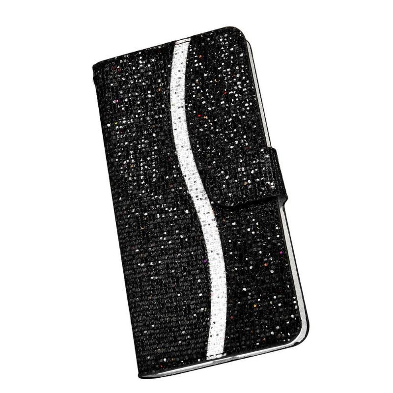 Etui Folio do Samsung Galaxy S20 FE Brokatowe Etui Na Karty