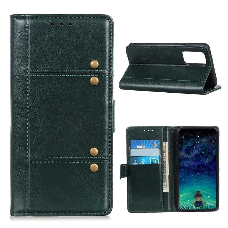 Etui Folio do Samsung Galaxy S20 FE Obrzeża Efekt Skóry Z Nitami