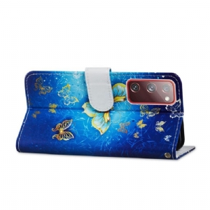 Etui Folio do Samsung Galaxy S20 FE Złoty Motyl