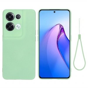 Etui do Oppo Reno 8 Pro z Łańcuch Płynny Silikon W Paski