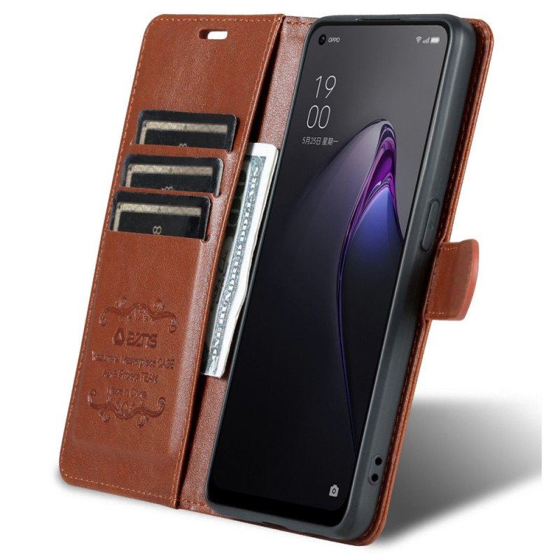 Etui Folio do Oppo Reno 8 Pro Azns Ze Sztucznej Skóry