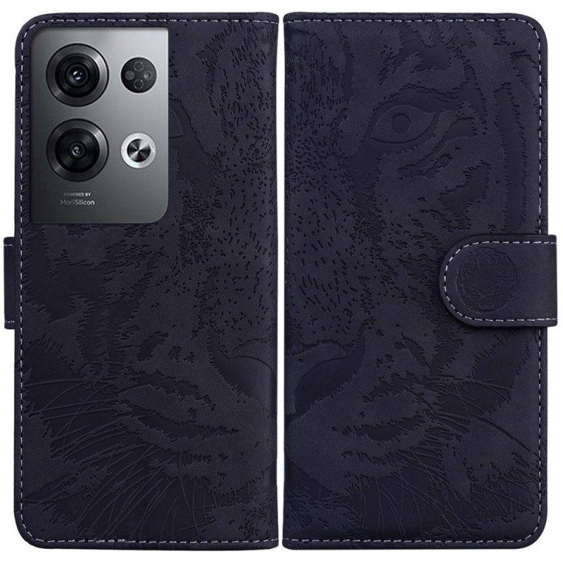 Etui Folio do Oppo Reno 8 Pro Ślad Tygrysa