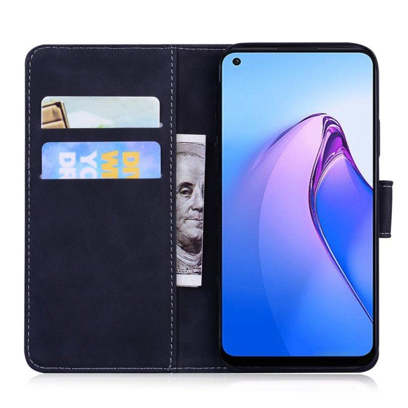 Etui Folio do Oppo Reno 8 Pro Ślad Tygrysa